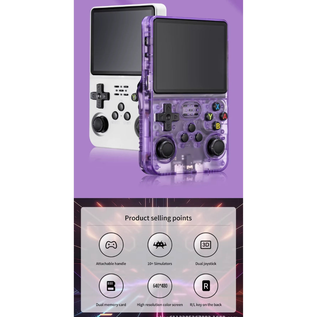 R36S Retro Handheld Game Console – 21,000+ Games Preloaded, 128GB, 3.5” HD Screen, Dual Joystick Portable Gaming Device