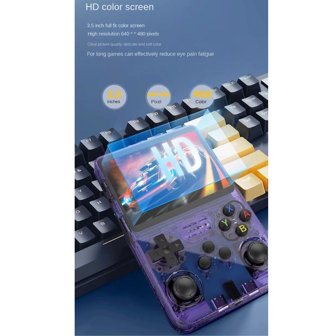 R36S Retro Handheld Game Console – 21,000+ Games Preloaded, 128GB, 3.5” HD Screen, Dual Joystick Portable Gaming Device